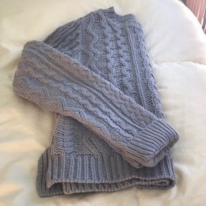 Gray thick knit sweater